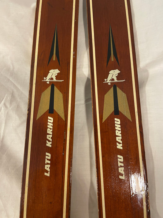 200cm Karhu "Latu" Wood Cross-Country Skis - Finland - Early 1970s