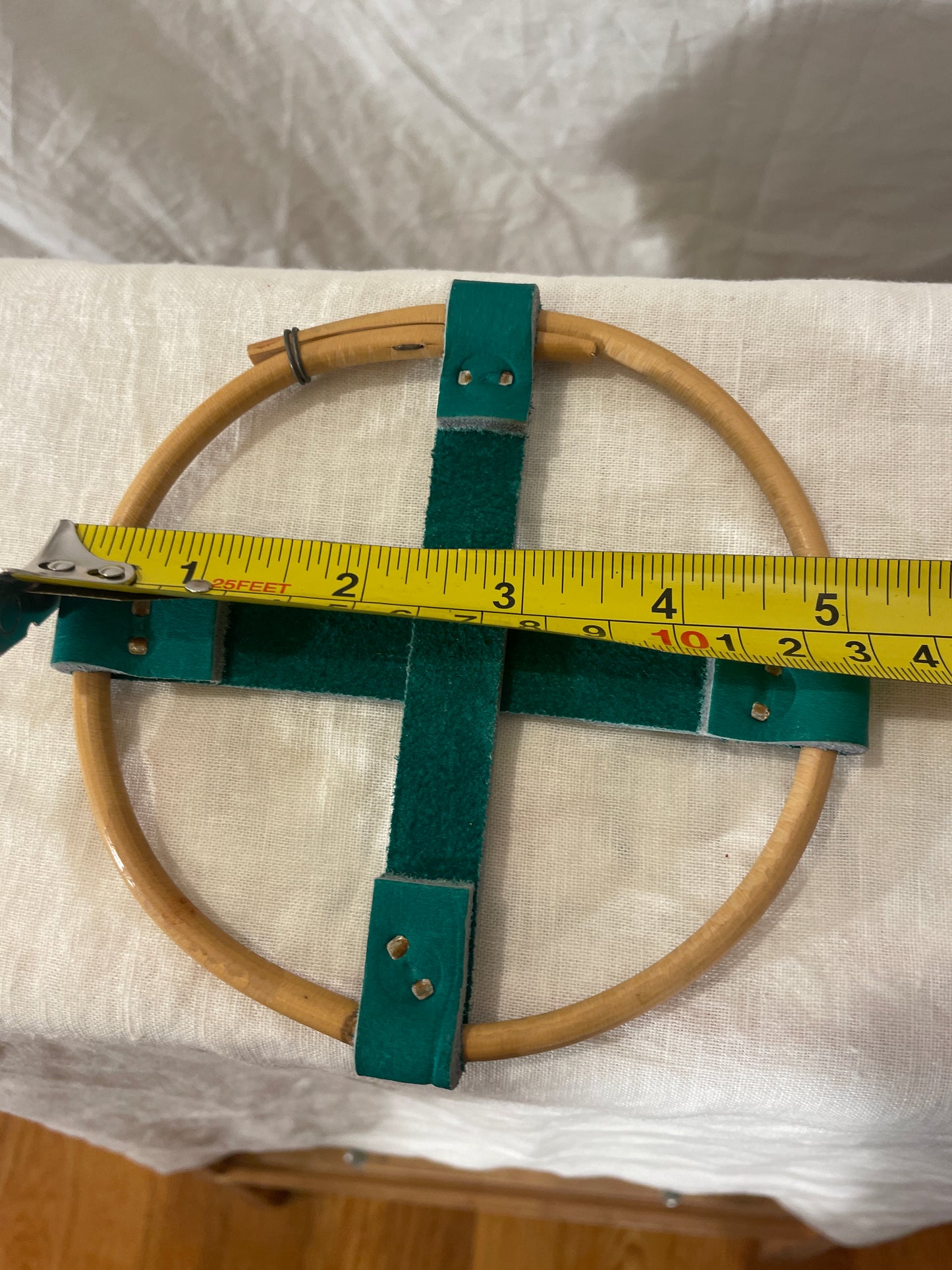 12cm 4-Prong NOS Leather/Wicker Ski Baskets from FINLAND - OLD!!!