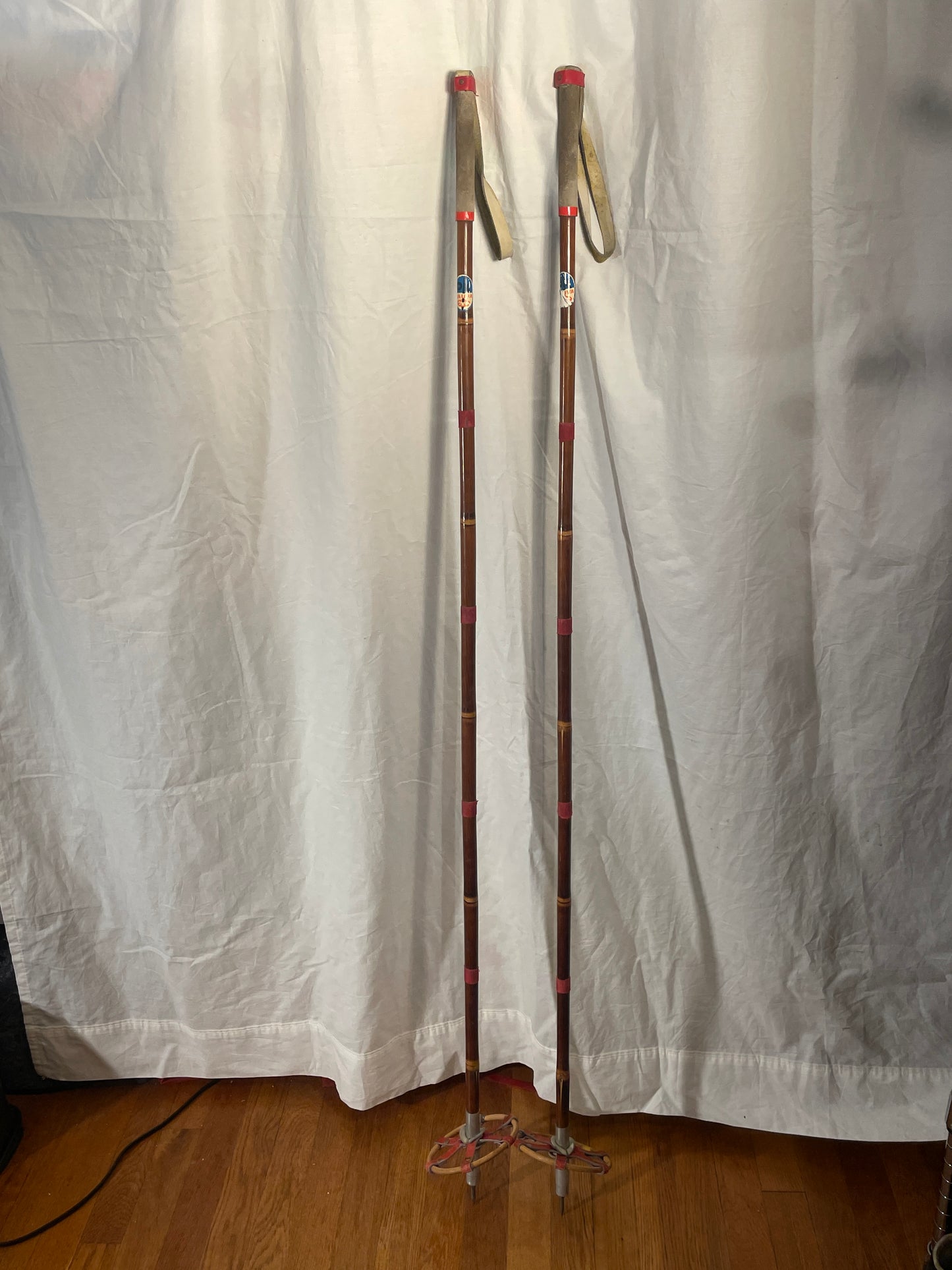 140cm "Korpela" Bamboo Cross-Country Ski Poles - FINLAND SUOMI FINLAND - 1960s