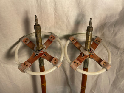 140cm Karhu Bamboo Cross-Country Ski Poles from FINLAND - 1960s