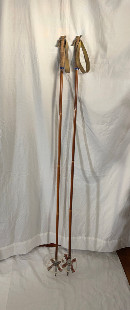 135cm CORK-Handled Bamboo Poles Beautiful Leather Baskets Müller Switzerland