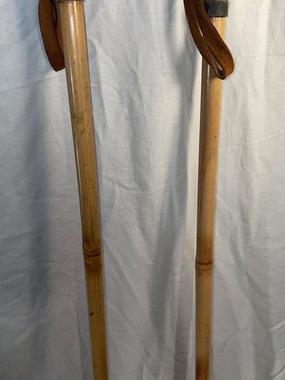 140cm Järvinen Bamboo Cross-Country Ski Poles - late 1960s - FINLAND - SOLID