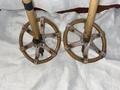 140cm Järvinen Bamboo Cross-Country Ski Poles - late 1960s - FINLAND - SOLID