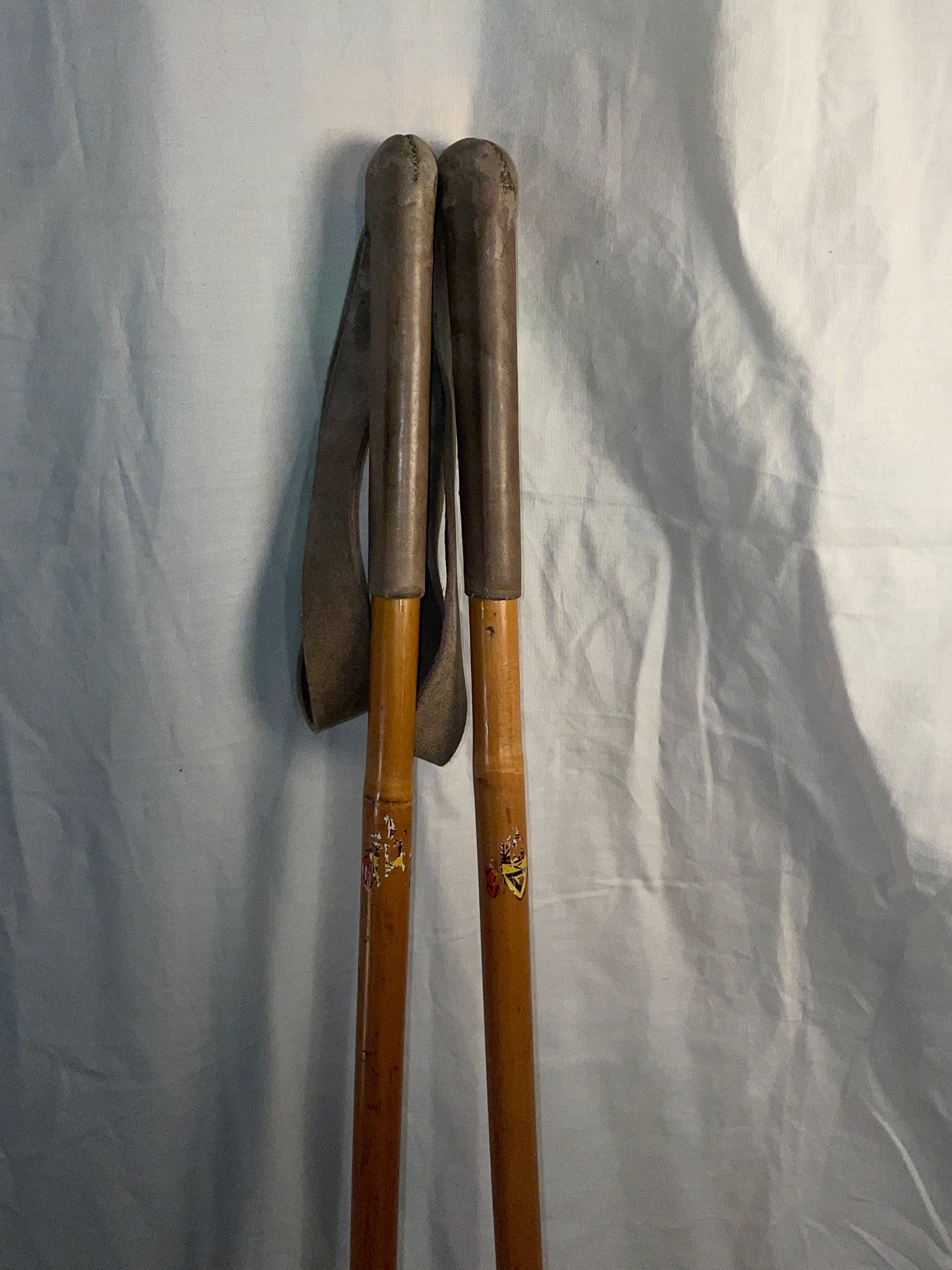 140cm Gresvig Norwegian Cross-Country Ski Poles - Bamboo/Leather