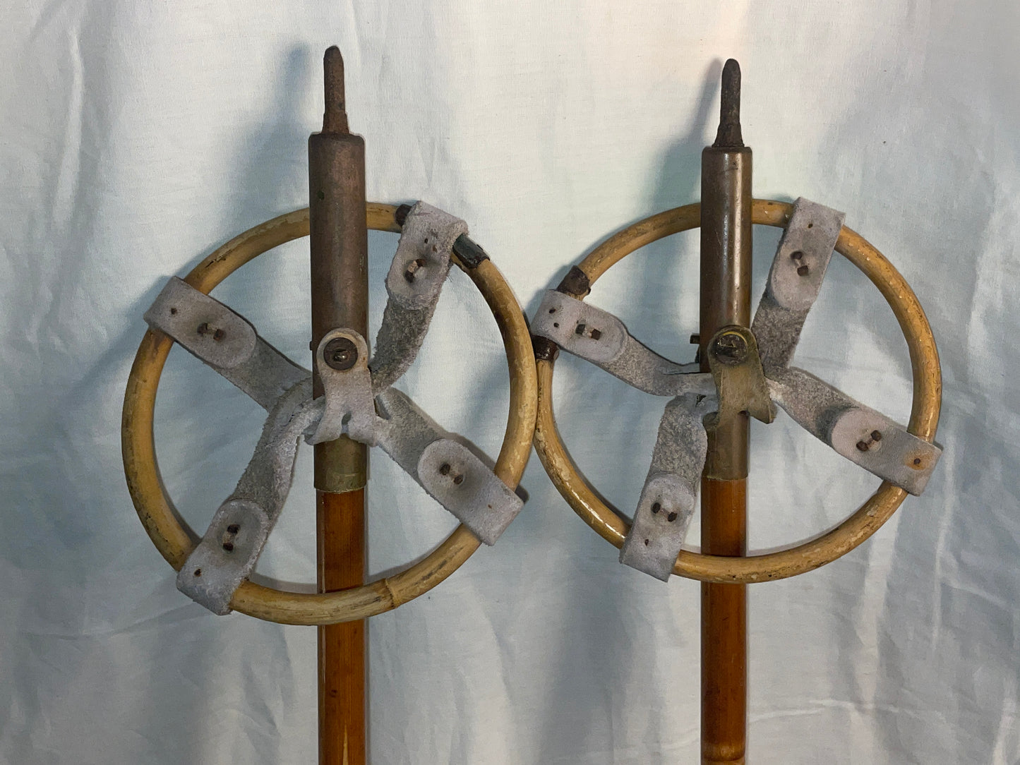 140cm Gresvig Norwegian Cross-Country Ski Poles - Bamboo/Leather