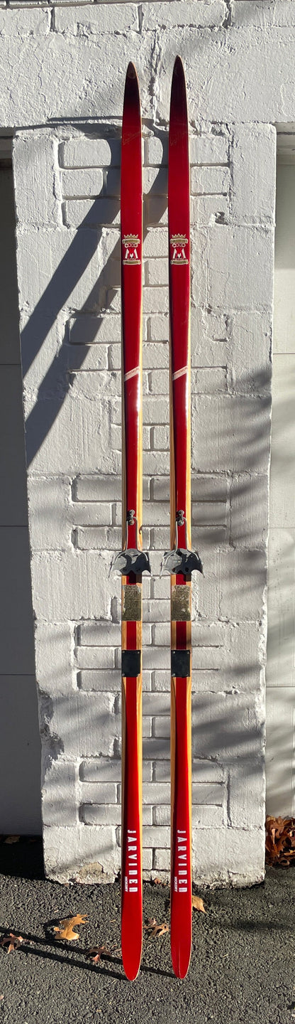 215cm Esko Järvinen Wood Cross-Country Racing Skis - Early 70s - Birch/Hickory