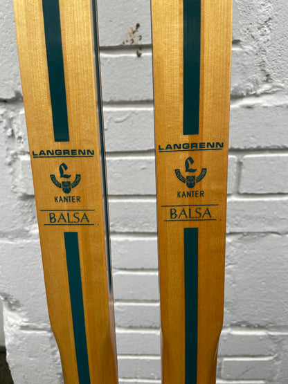 195cm Blå-Skia Wood Nordic Racing Skis - Early 1970s - Completely Unused - RARE BALSA CORE!!!