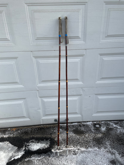 130cm Karhu Bamboo Cross-Country Ski Poles from FINLAND - Brown Colour - Neat-o Cool Decals!!!