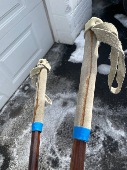 130cm Karhu Bamboo Cross-Country Ski Poles from FINLAND - Brown Colour - Neat-o Cool Decals!!!