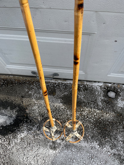 125cm Vintage Bamboo Cross-Country Ski Poles from Norway 125cm Vintage Bamboo Cross-Country Ski Poles from Norway