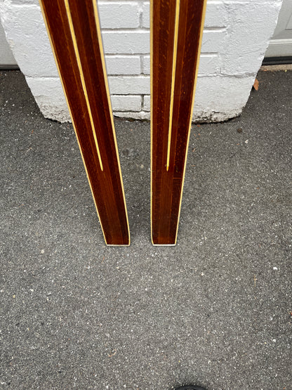 195cm Askjem "Elite" Wood Cross-Country Touring Skis - NORWAY - Vintage Store Badges!!!!