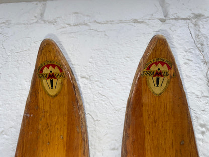 210cm Marius & Stein Eriksen Streamlines "Jet" Metal-Edge Alpine Skis - 1950s - Beautiful Original Condition!!!!