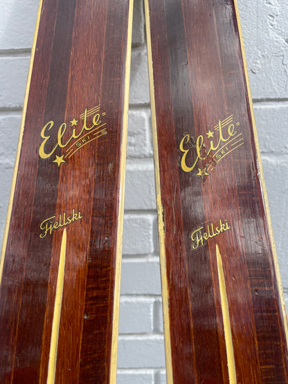 210cm Askjem "Elite" Fjellski Wood Cross-Country Mountain Skis - 1960s