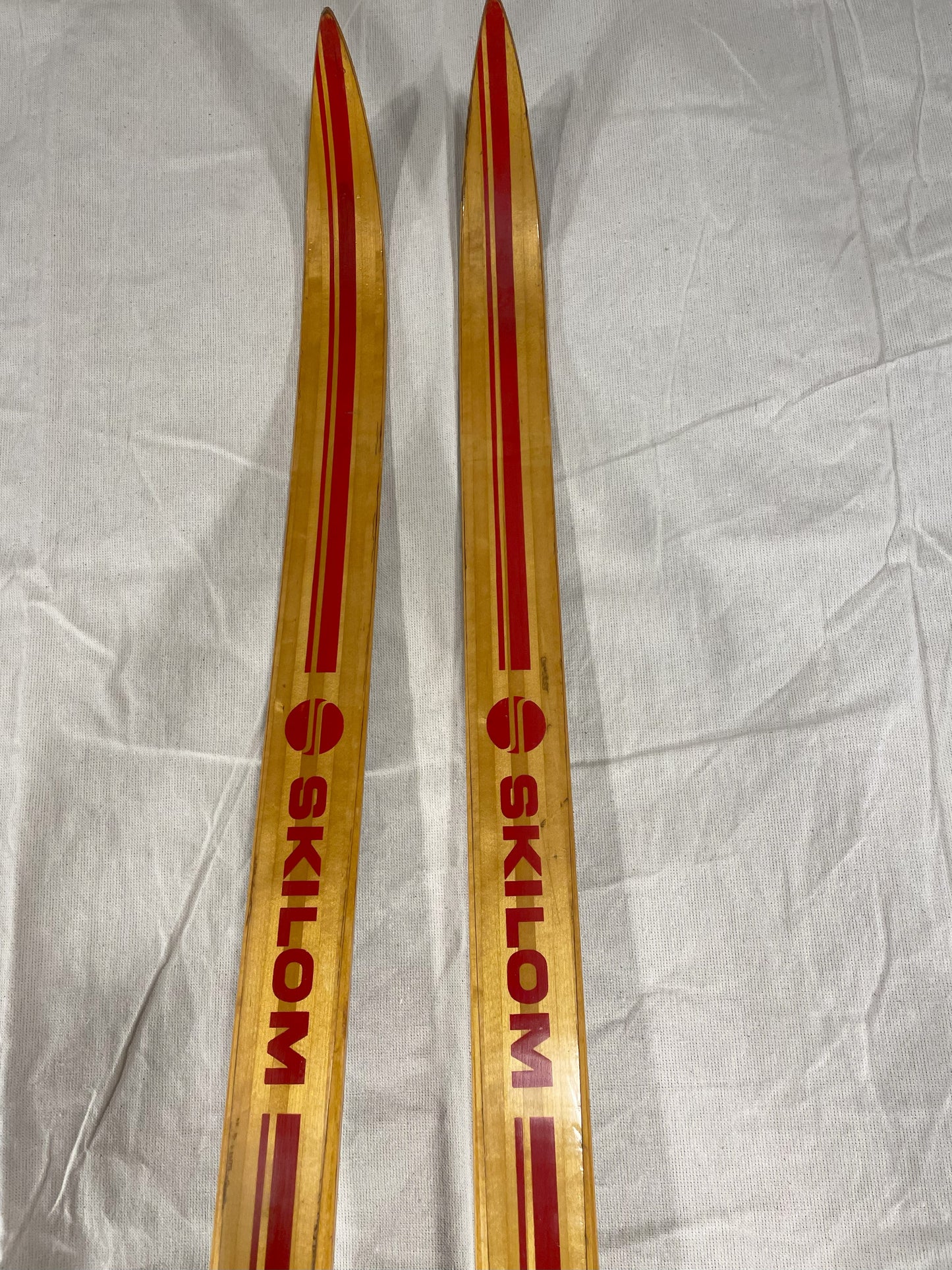 205cm Skilom Model 145 Vintage Wood Cross-Country Racing Skis - RARE
