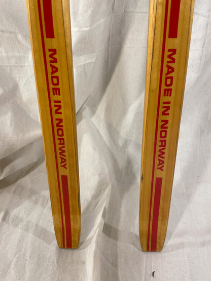 205cm Skilom Model 145 Vintage Wood Cross-Country Racing Skis - RARE