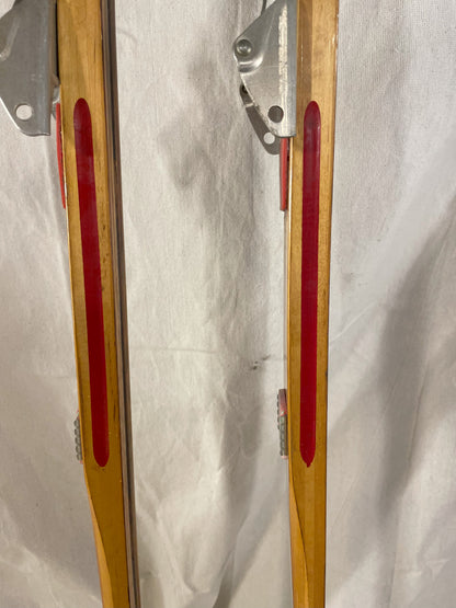 205cm Skilom Model 145 Vintage Wood Cross-Country Racing Skis - RARE