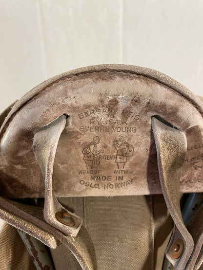 Vintage 1930s Bergans of Norway Leather/Canvas Frame Rucksack - FANTASTIC condition!