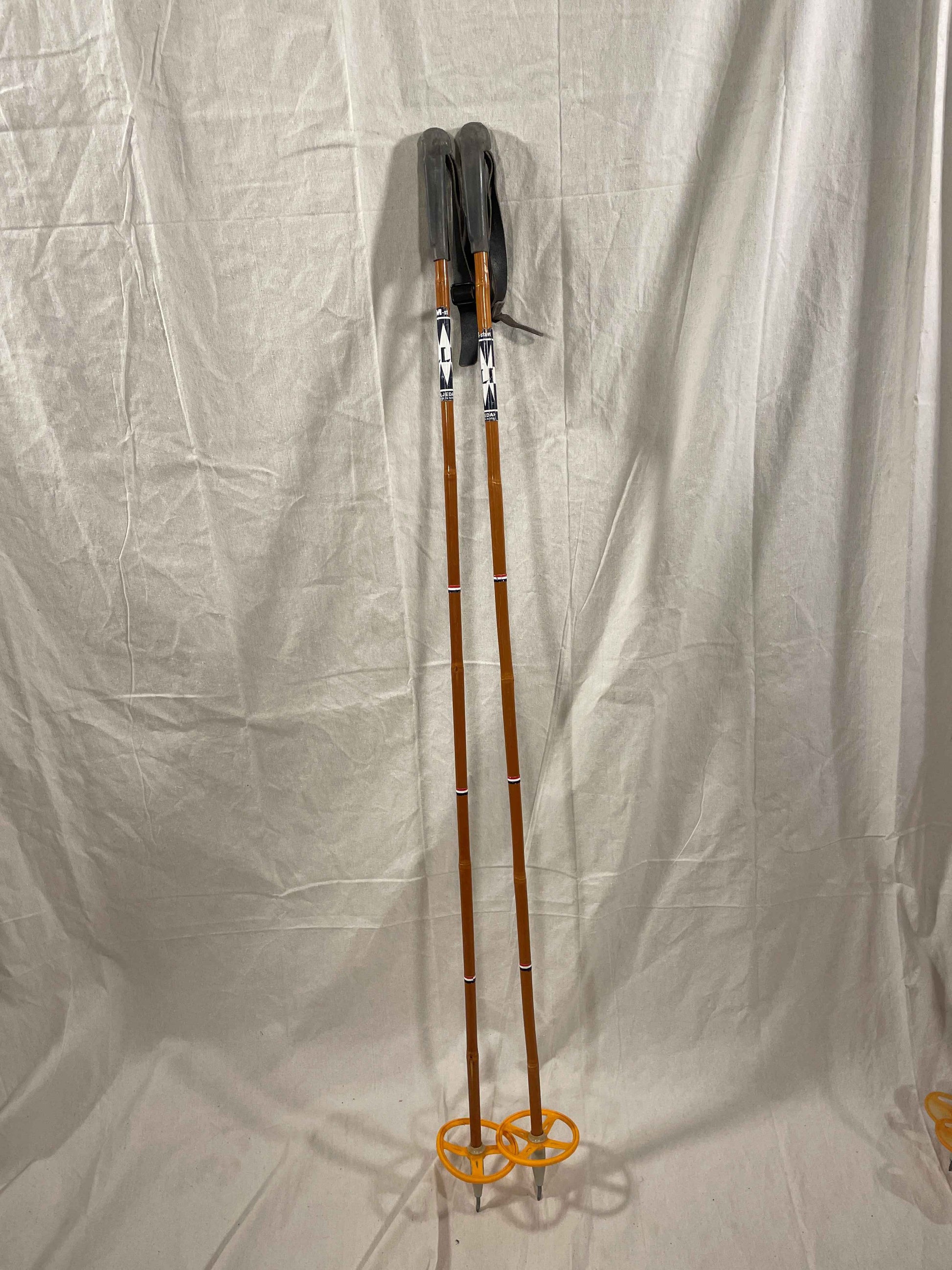 135cm Liljedahl Bamboo Cross-Country Ski Poles - Late 1960s - VM Stave Skifabrikk 135cm Liljedahl Bamboo Cross-Country Ski Poles - Late 1960s - VM Stave Skifabrikk