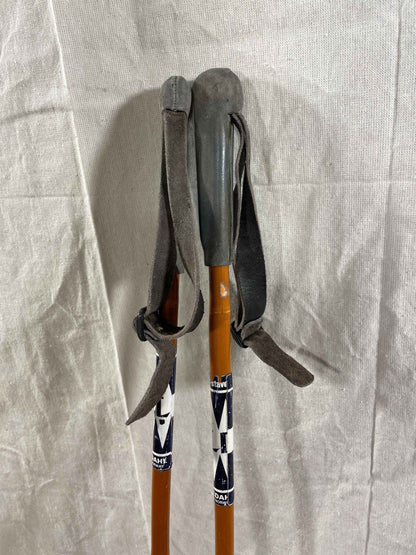 135cm Liljedahl Bamboo Cross-Country Ski Poles - Late 1960s - VM Staven - Cool Highlights!
