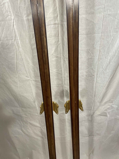 210cm Blå-Skia Wood Nordic Racing Skis - Low-Maintenance Base - Completely Restored - Ready for Snow!