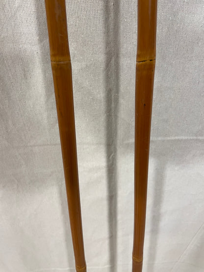 122.5cm Sparta Bamboo Cross-Country Ski Poles - Classic Leather Ring Baskets - 1960s
