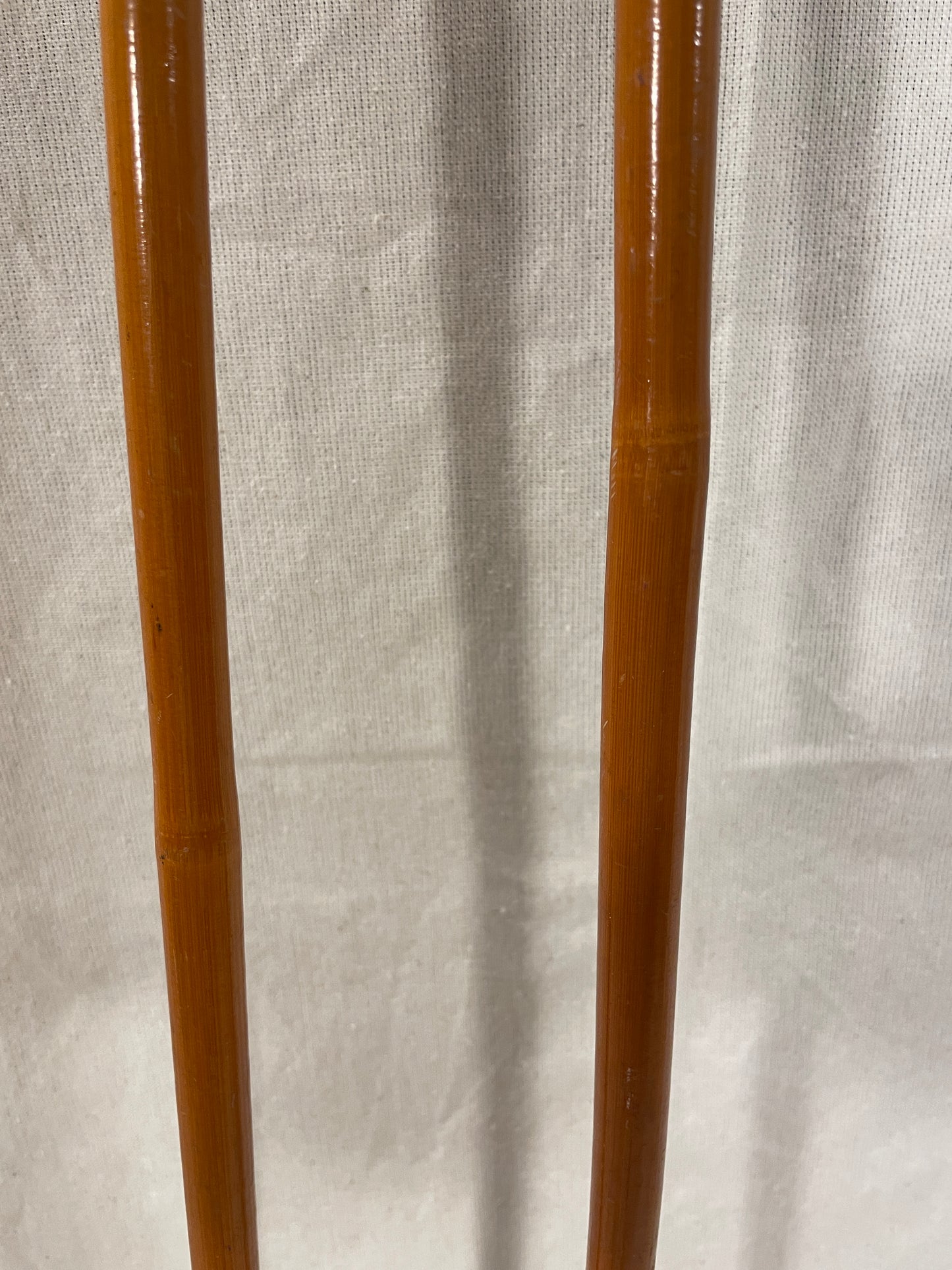 120cm Liljedahl Bamboo Cross-Country Ski Poles - Early 1970s - Cool Orange Colours