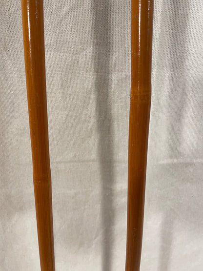 120cm Liljedahl Bamboo Cross-Country Ski Poles - Early 1970s - Cool Orange Colours