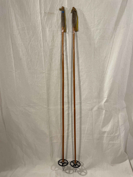 152.5cm Järvinen "Erikoiskilpa" Bamboo Cross-Country Ski Poles - early 1970s