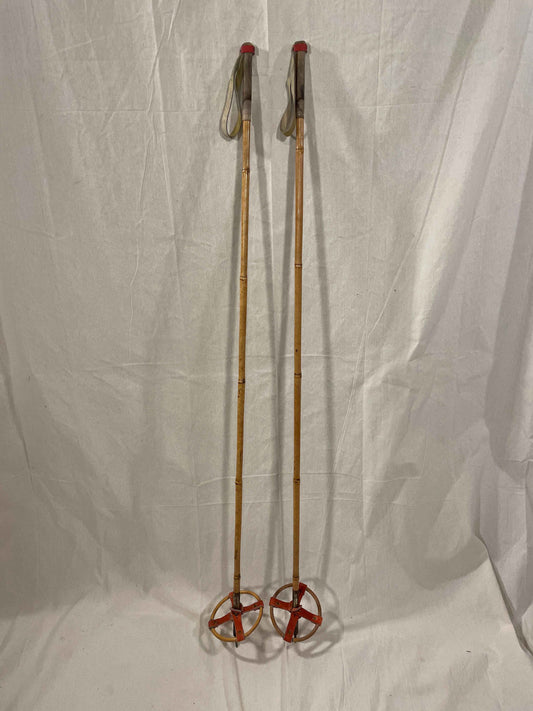 140cm "Korpela" Bamboo Cross-Country Ski Poles - Finland - mid 1960s