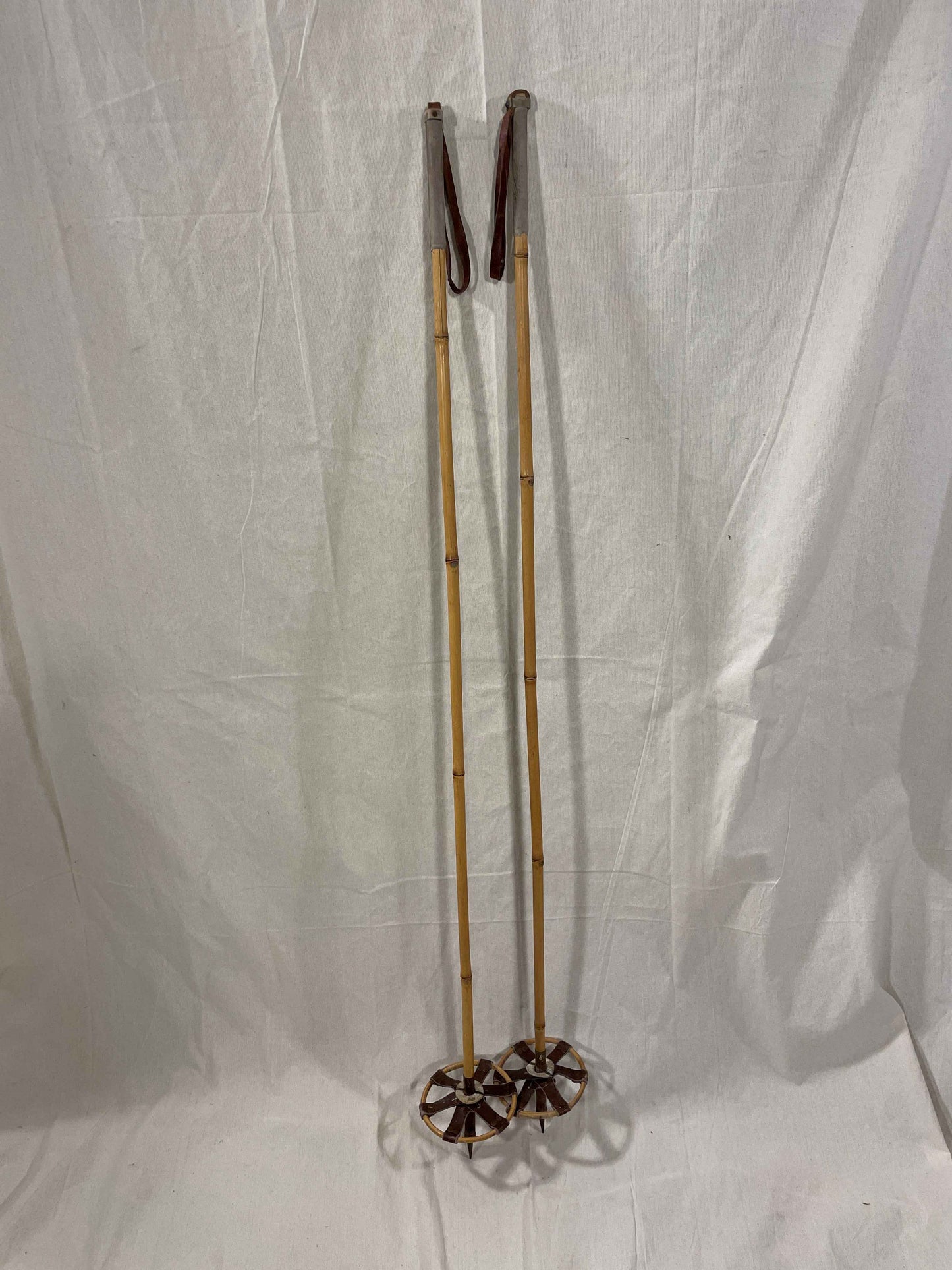 135cm Finnish Bamboo Cross-Country Ski Poles - early 1960s