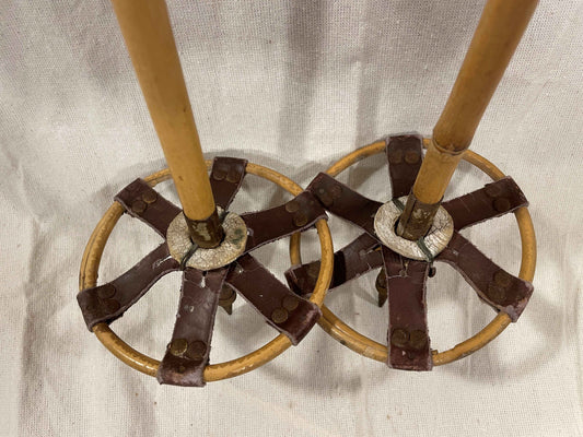 135cm Finnish Bamboo Cross-Country Ski Poles - early 1960s