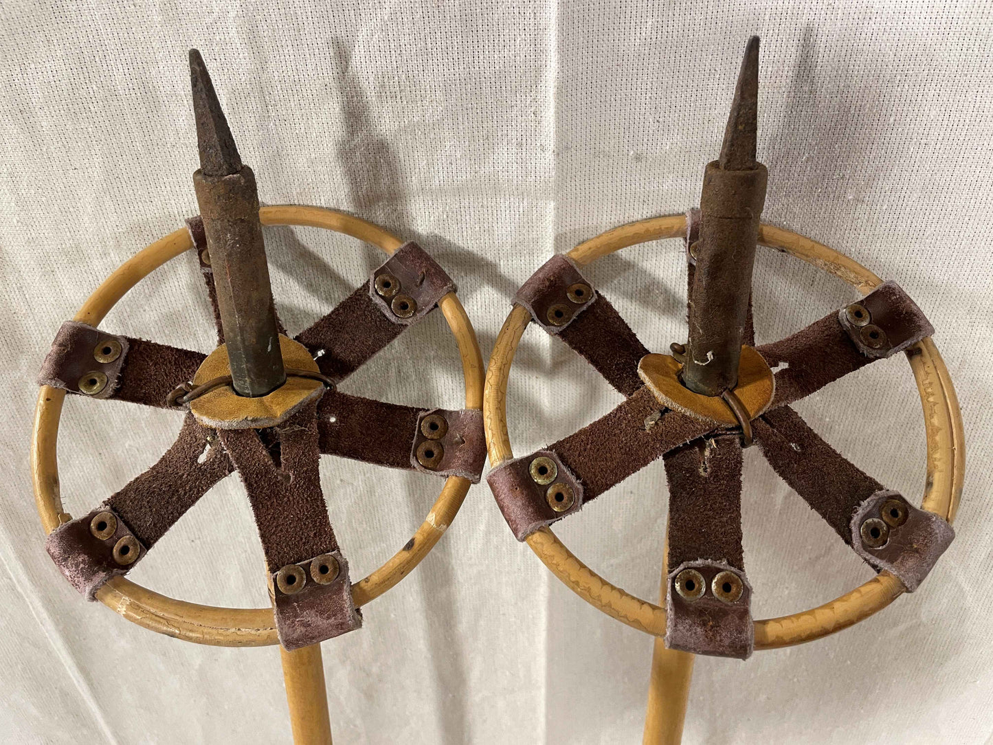 135cm Finnish Bamboo Cross-Country Ski Poles - early 1960s