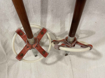 142.5cm Järvinen "Erikoiskilpa" Bamboo Cross-Country Ski Poles - late 1960s