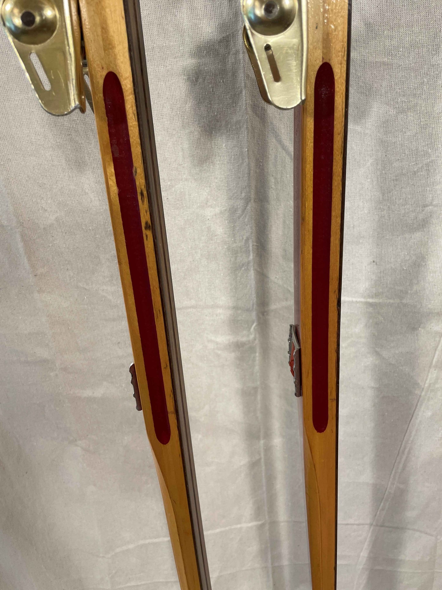 210cm Madshus "Langrenn" 1970s Wood Cross-Country Racing Skis - Beautifully Preserved - Refinished Bases