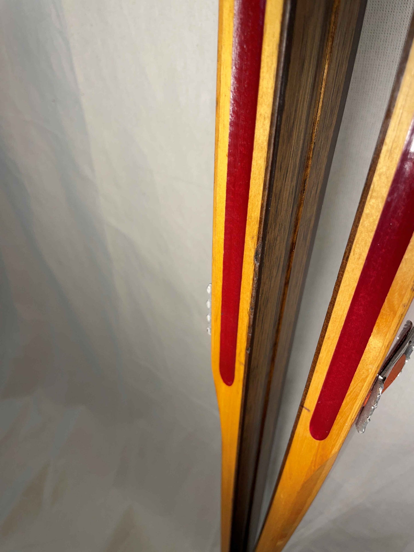 210cm Madshus "Langrenn" 1970s Wood Cross-Country Racing Skis - Beautifully Preserved - Refinished Bases