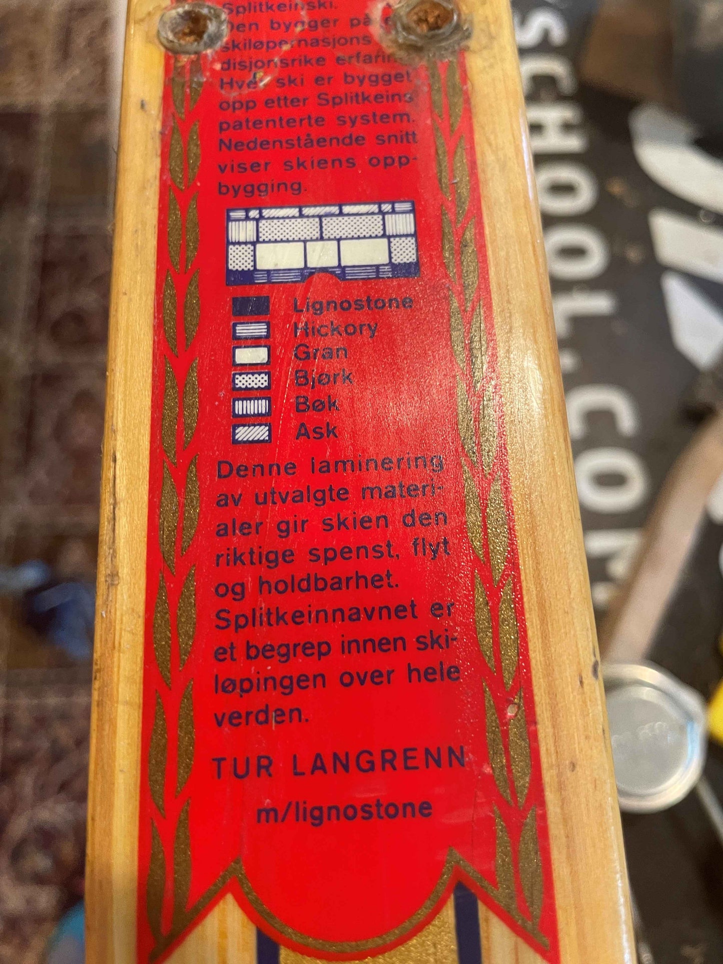 215cm Splitkein 1960s "Gullski" Wood Cross-Country Skis - Beautiful Condition!
