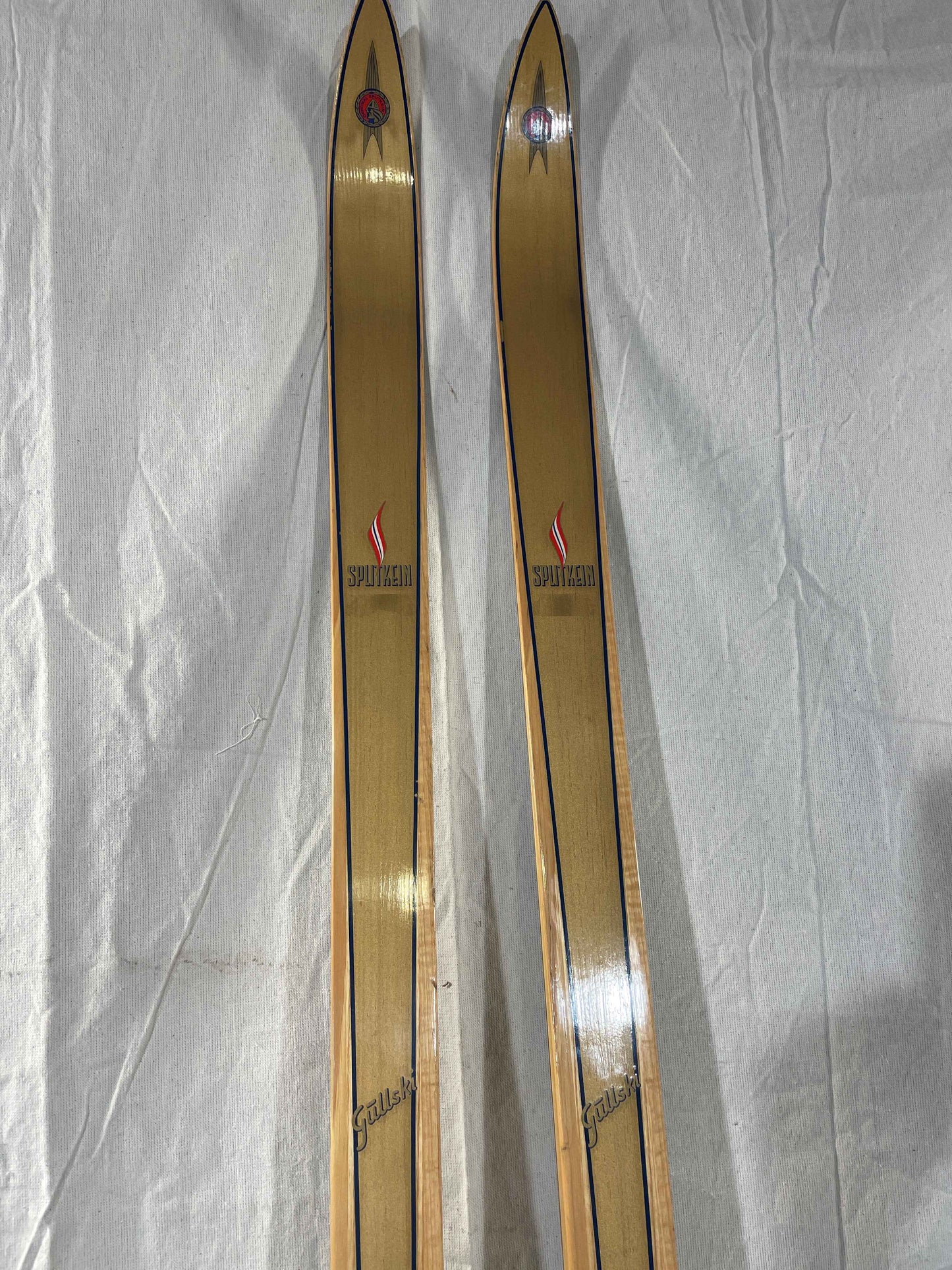215cm Splitkein 1960s "Gullski" Wood Cross-Country Skis - Beautiful Condition!