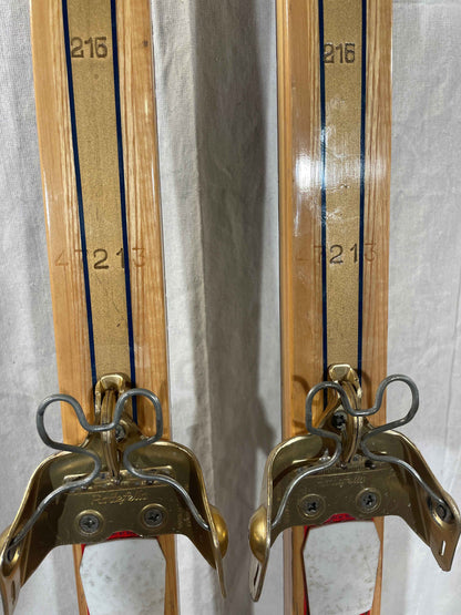 215cm Splitkein 1960s "Gullski" Wood Cross-Country Skis - Beautiful Condition!