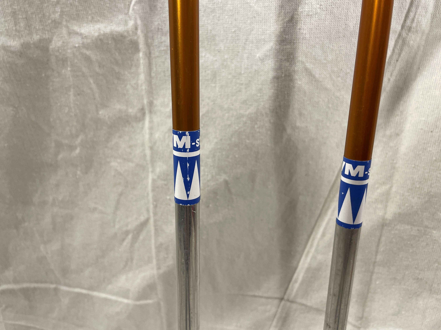 130cm Liljedahl Aluminum Cross-Country Racing Poles - Early 1970s - VM Staven - Classic Orange Triangle Baskets