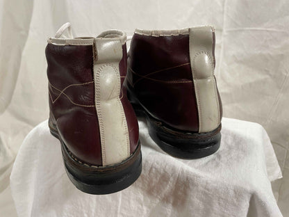 Size 38 (US Women's 7.5) - 1960s Vintage Ski Boots - Beautiful Burgundy Colour - Made/Bought in Finland