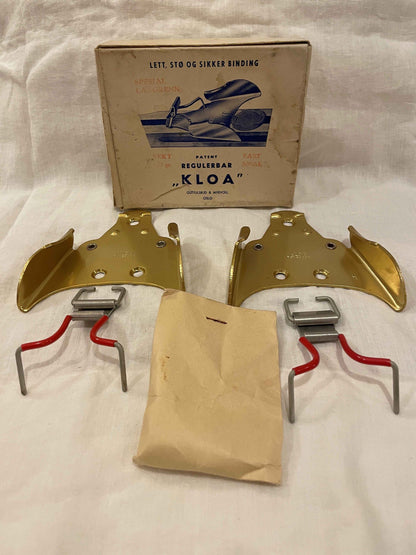 Kloa "Claw" Vintage Cross-Country Ski Bindings from Norway - 71mm - RARE