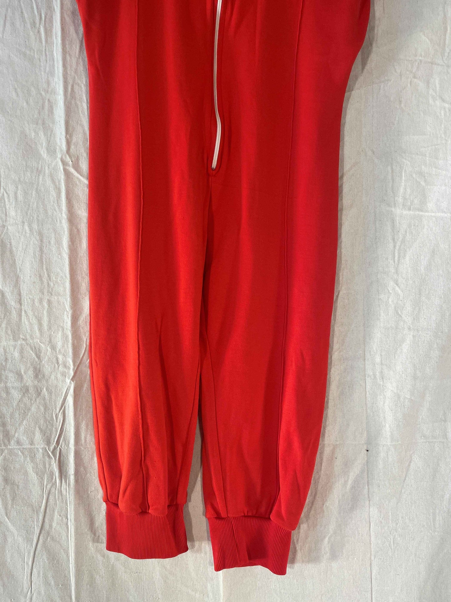 Size L 1970s Cross-Country Ski Bib Knickers - Cool Red Colour