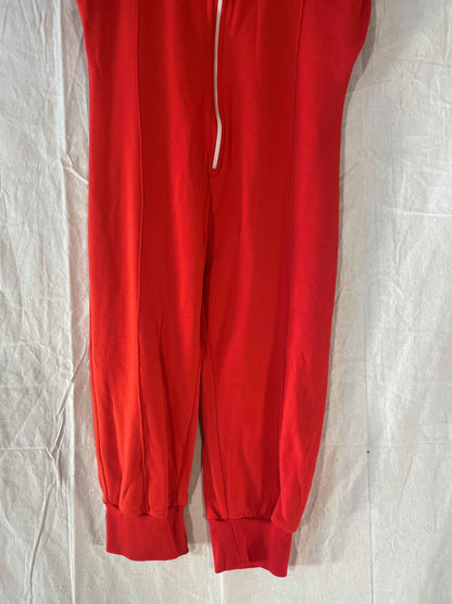 Size L 1970s Cross-Country Ski Bib Knickers - Cool Red Colour