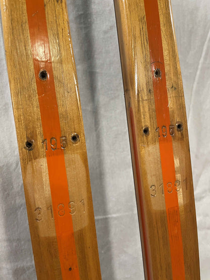 195cm Eggen "Type 2" 1970s Wood Cross-Country Racing Skis - Professionally Restored