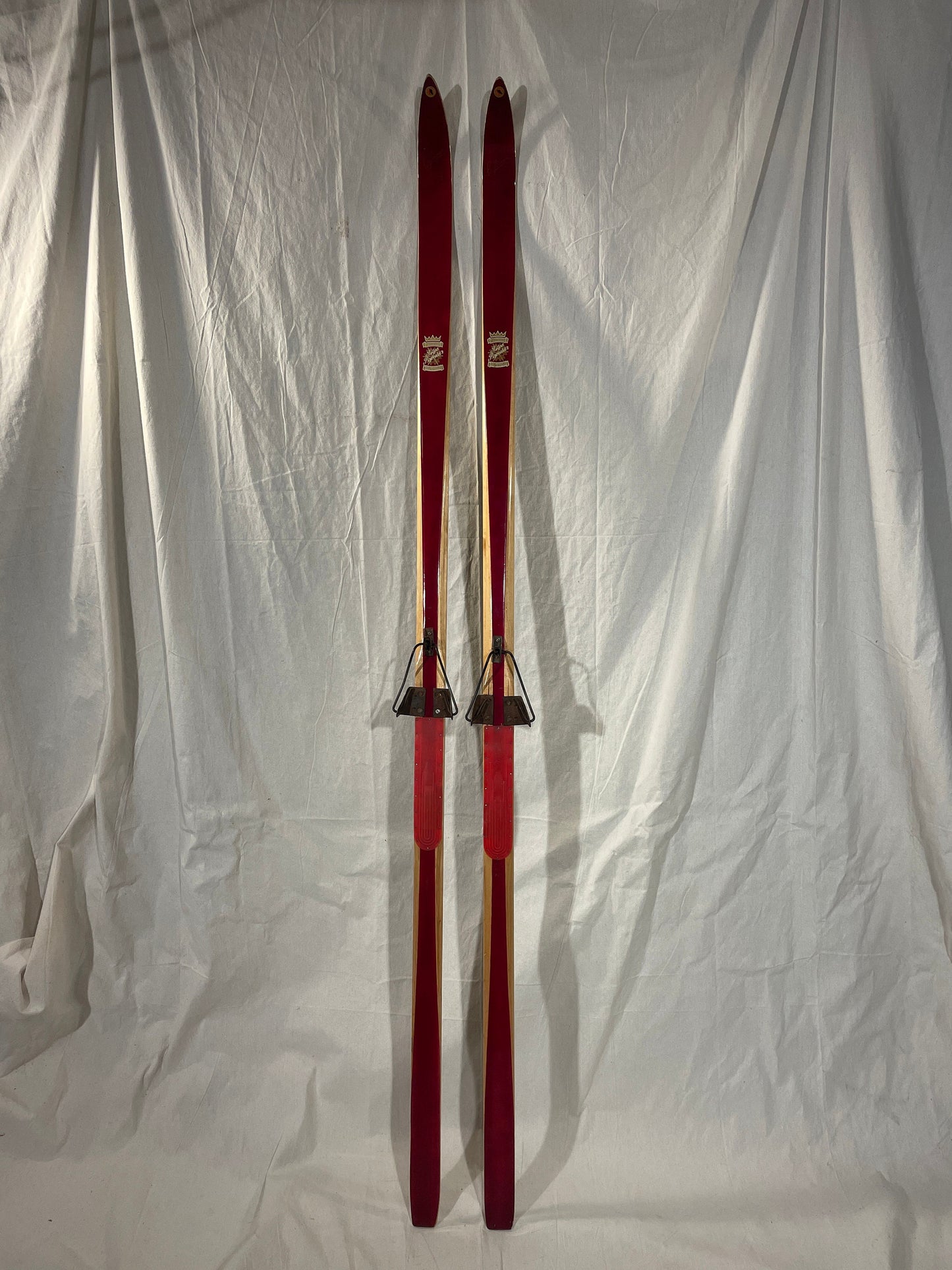 210cm Esko Järvinen "Kilpa Populär" Wood Cross-Country Skis - mid '60s - BEAUTIFUL