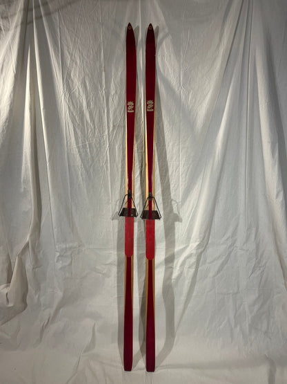 210cm Esko Järvinen "Kilpa Populär" Wood Cross-Country Skis - mid '60s - BEAUTIFUL