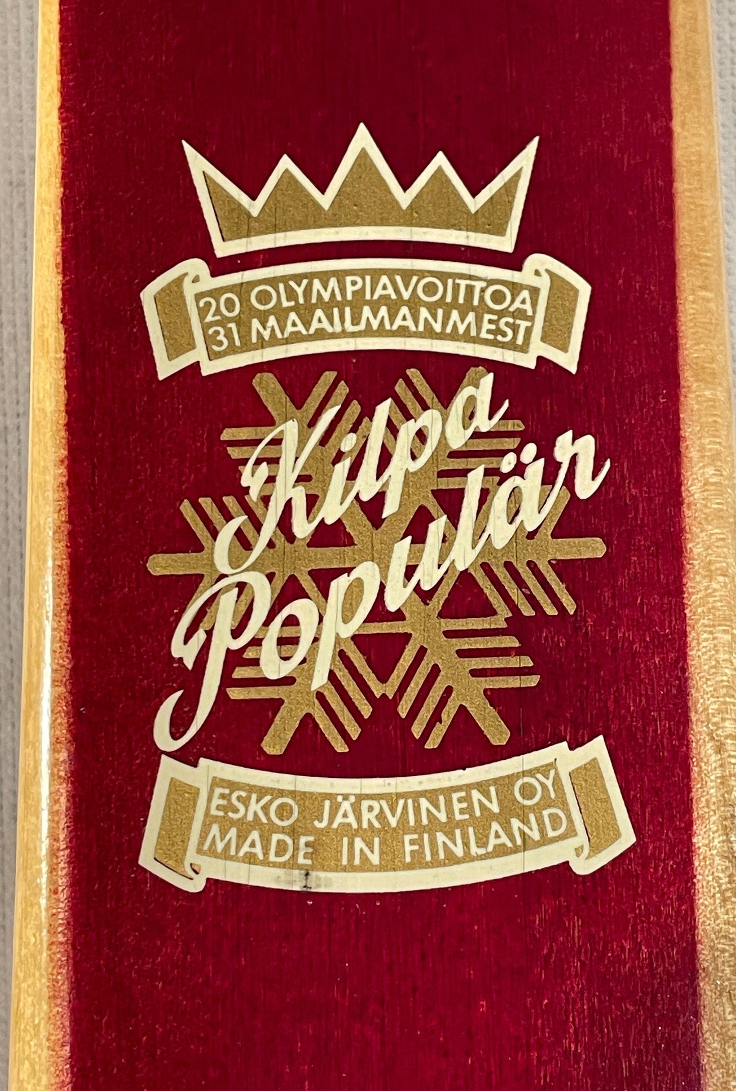 210cm Esko Järvinen "Kilpa Populär" Wood Cross-Country Skis - mid '60s - BEAUTIFUL
