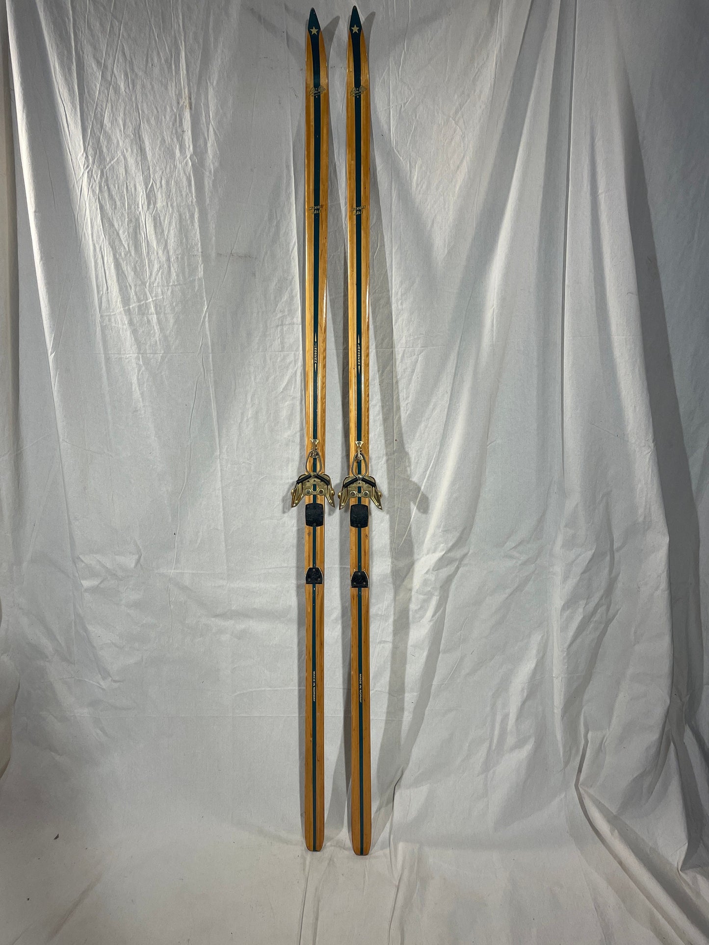 205cm Blå-Skia Wood Nordic Racing Skis - Early 1960s - BEAUTIFUL CONDITION!