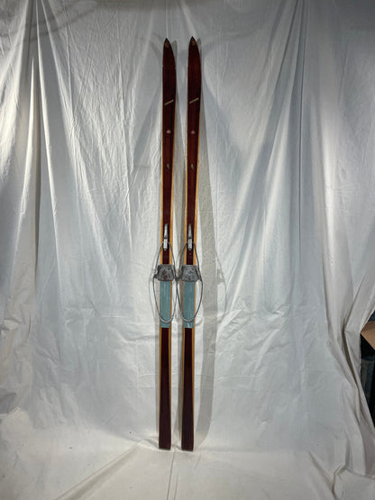 210cm Splitkein Mid-1960s Wood Cross-Country Touring Skis - Great Condition!