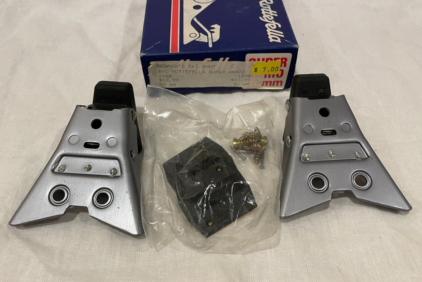 Rottefella "Super Vario" 50mm Cross-Country Ski Binding w/ Wedge-Type Heel Plates - NOS - 80s Classic!!